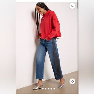 MOTHER Two-Tone Blue Wide-Leg Jeans